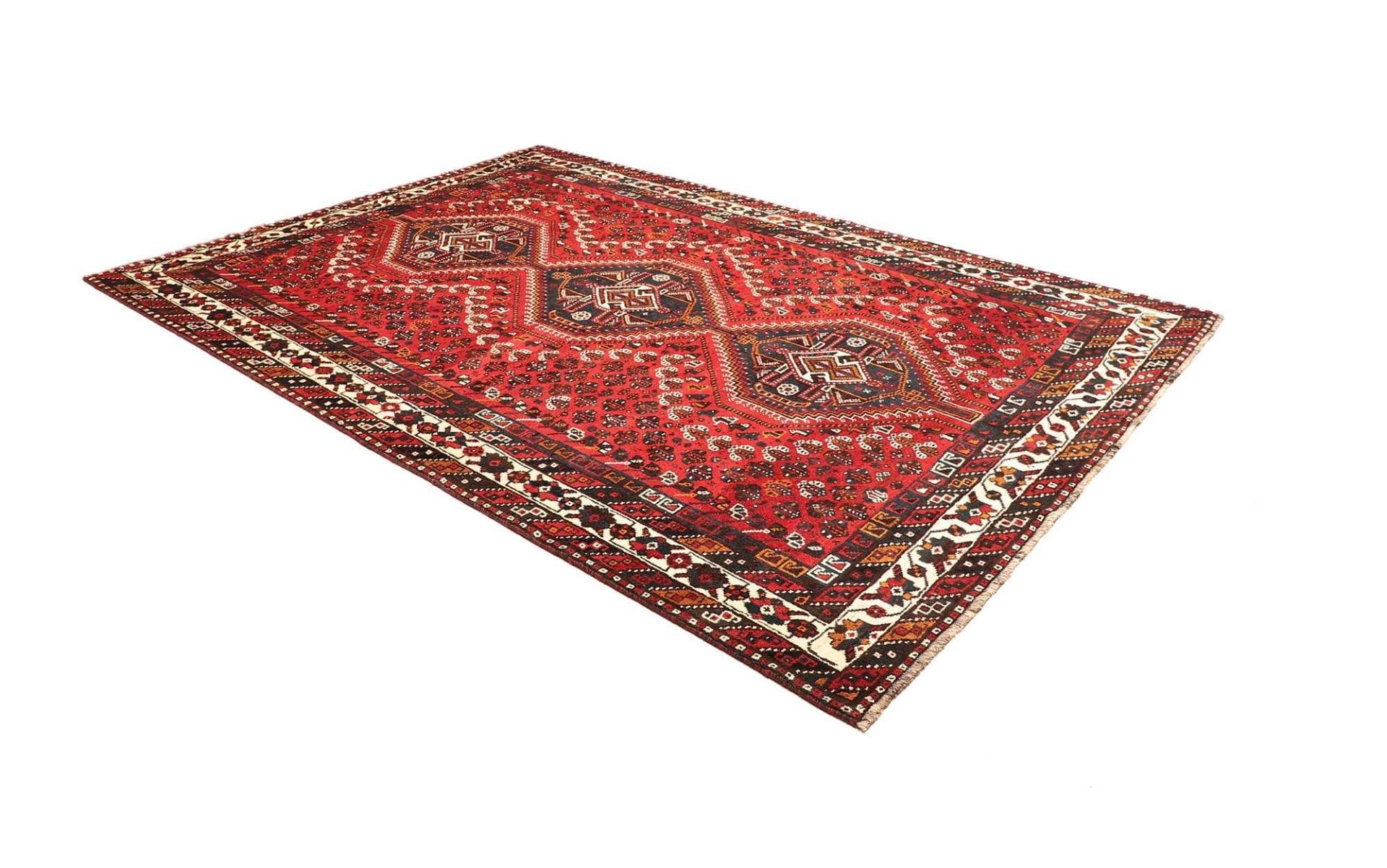 Shiraz Persian Rug — hand-knotted, 216 × 303 cm, Wool