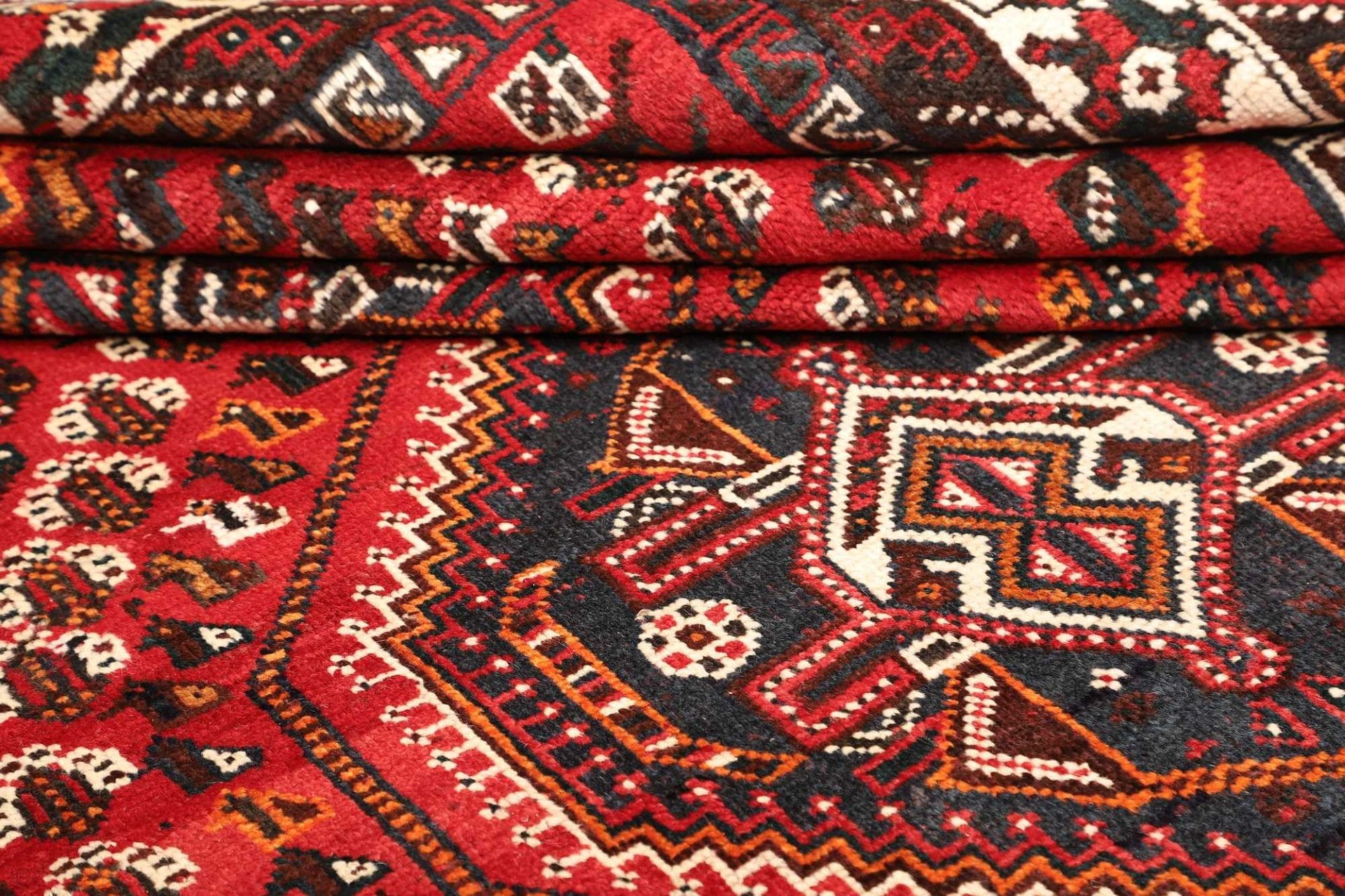 Shiraz Persian Rug — hand-knotted, 216 × 303 cm, Wool