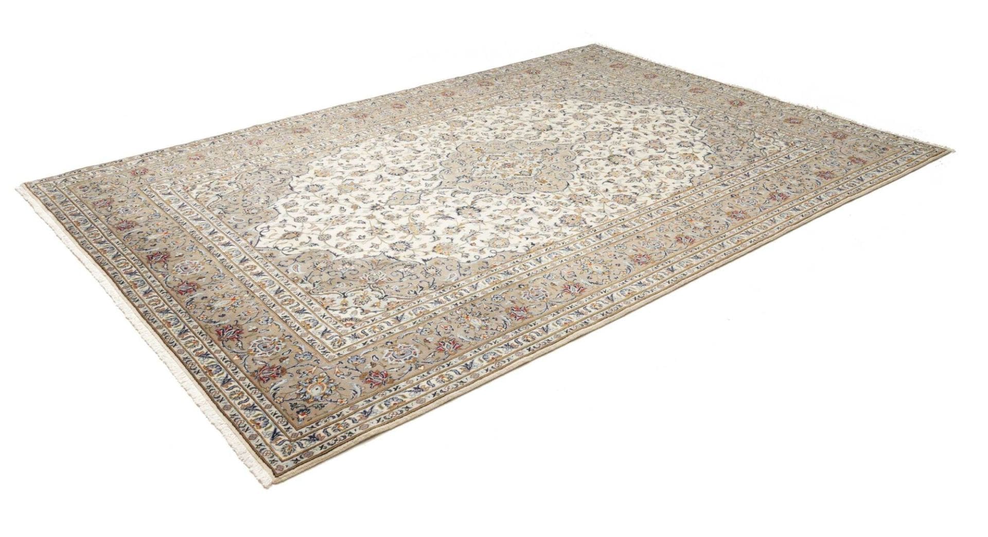 Hand-Knotted Wool Kashan Persian Rug, 210 × 300 cm