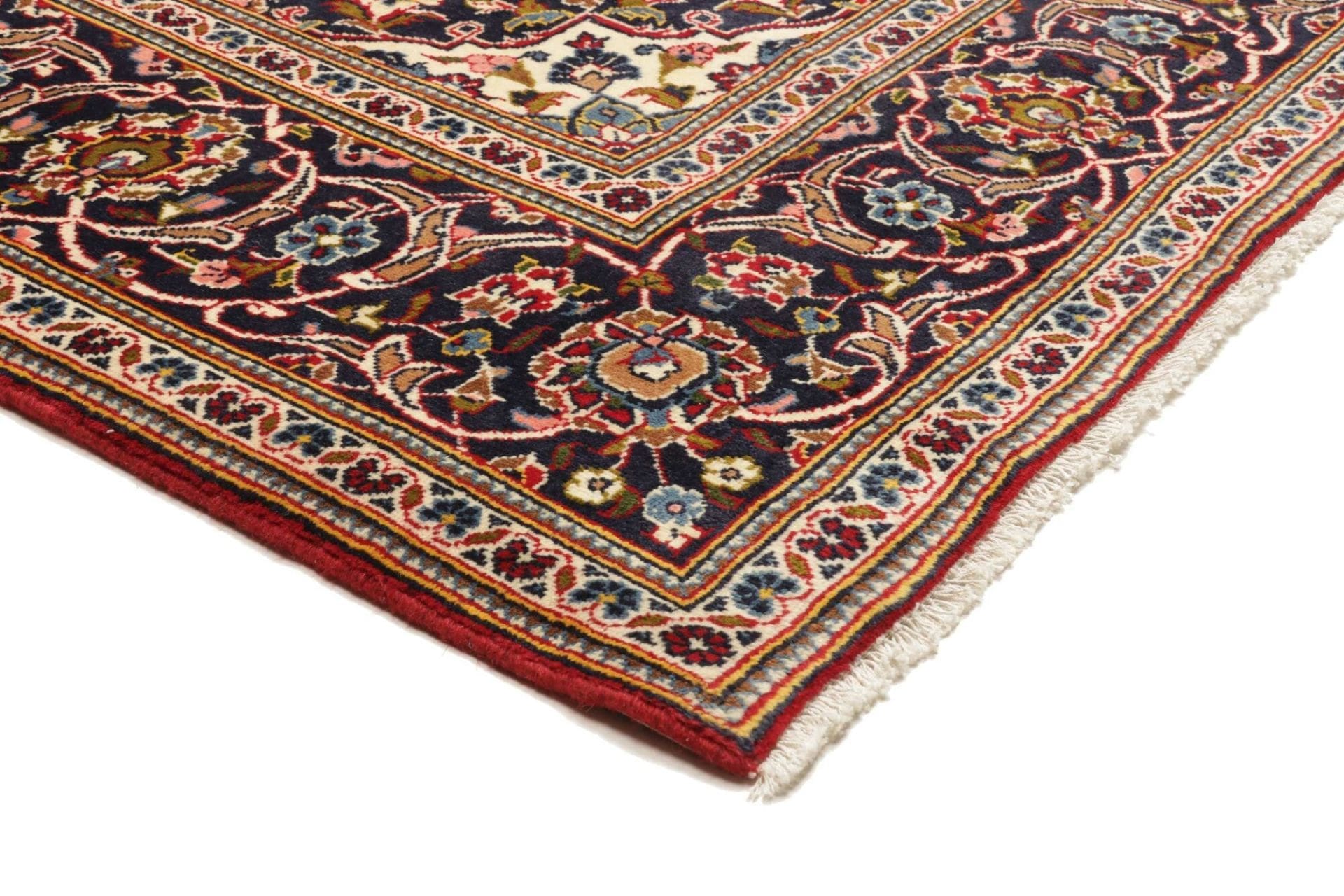 Hand-Knotted Wool Kashan Persian Rug, 208 × 304 cm