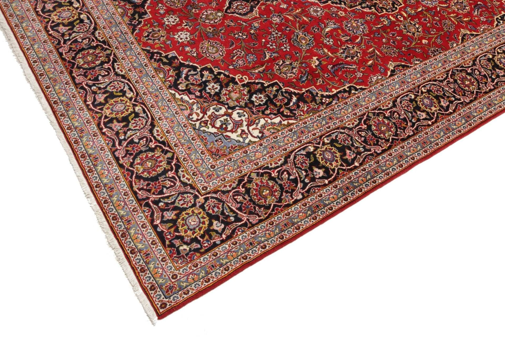 Hand-Knotted Wool Kashan Persian Rug, 203 × 305 cm