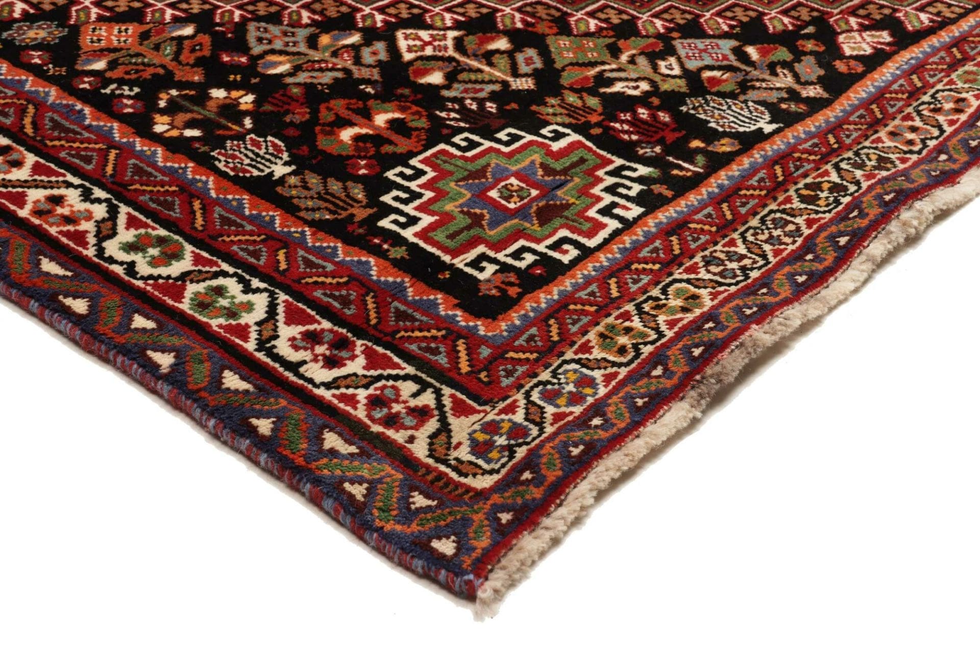 Hand-Knotted Wool Shiraz Persian Rug, 188 × 280 cm