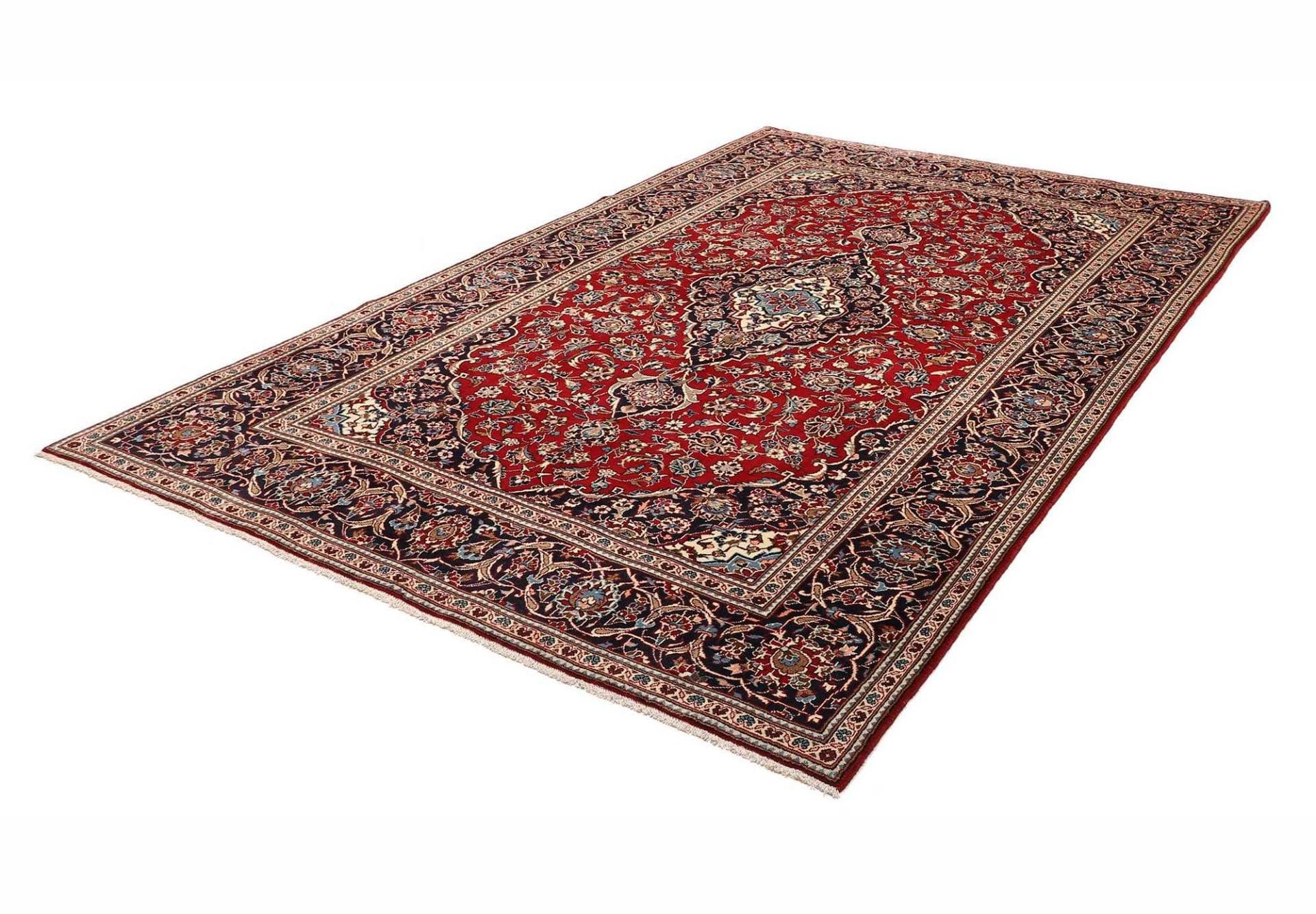 Hand-Knotted Wool Kashan Persian Rug, 203 × 303 cm