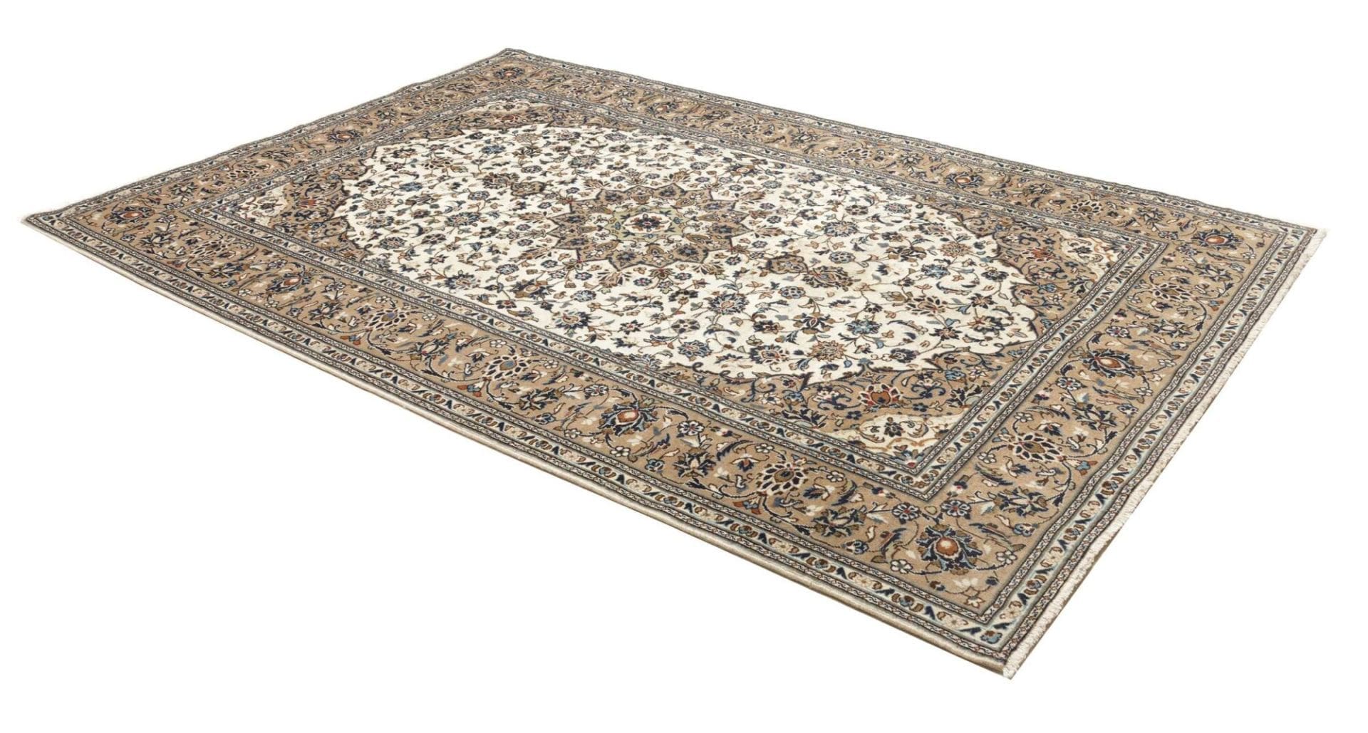 kashan-teppich-203x300cm-schurwolle-florales-muster-handgeknupft-2 Hand-Knotted Wool Kashan Persian Rug, 203 × 300 cm