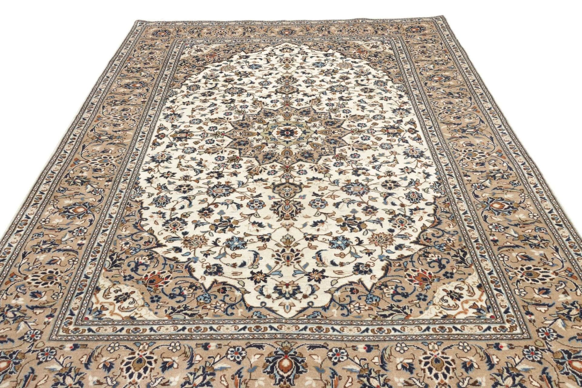 kashan-teppich-203x300cm-schurwolle-florales-muster-handgeknupft-3 Hand-Knotted Wool Kashan Persian Rug, 203 × 300 cm