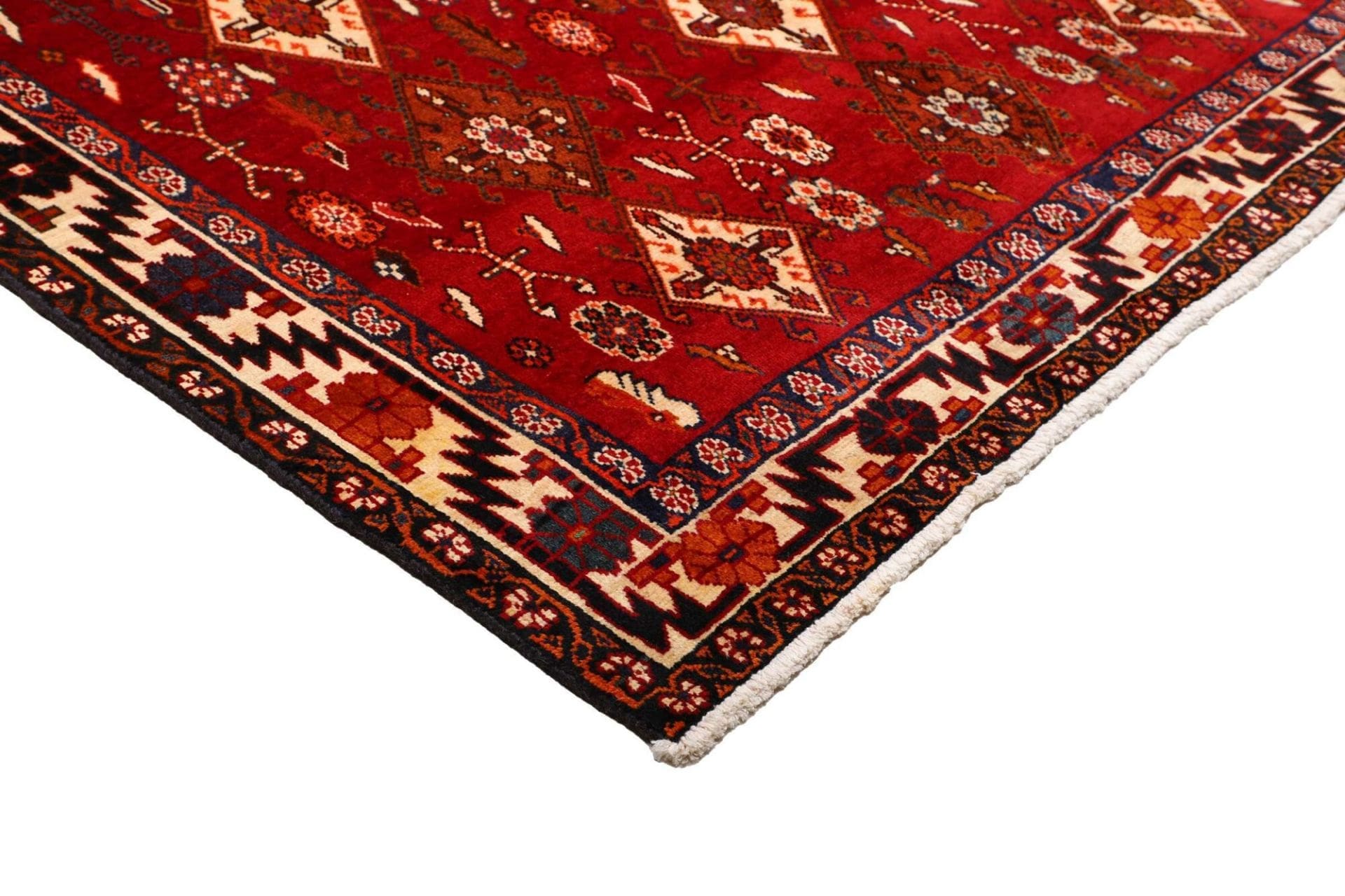 Hand-Knotted Wool Shiraz Persian Rug, 161 × 258 cm