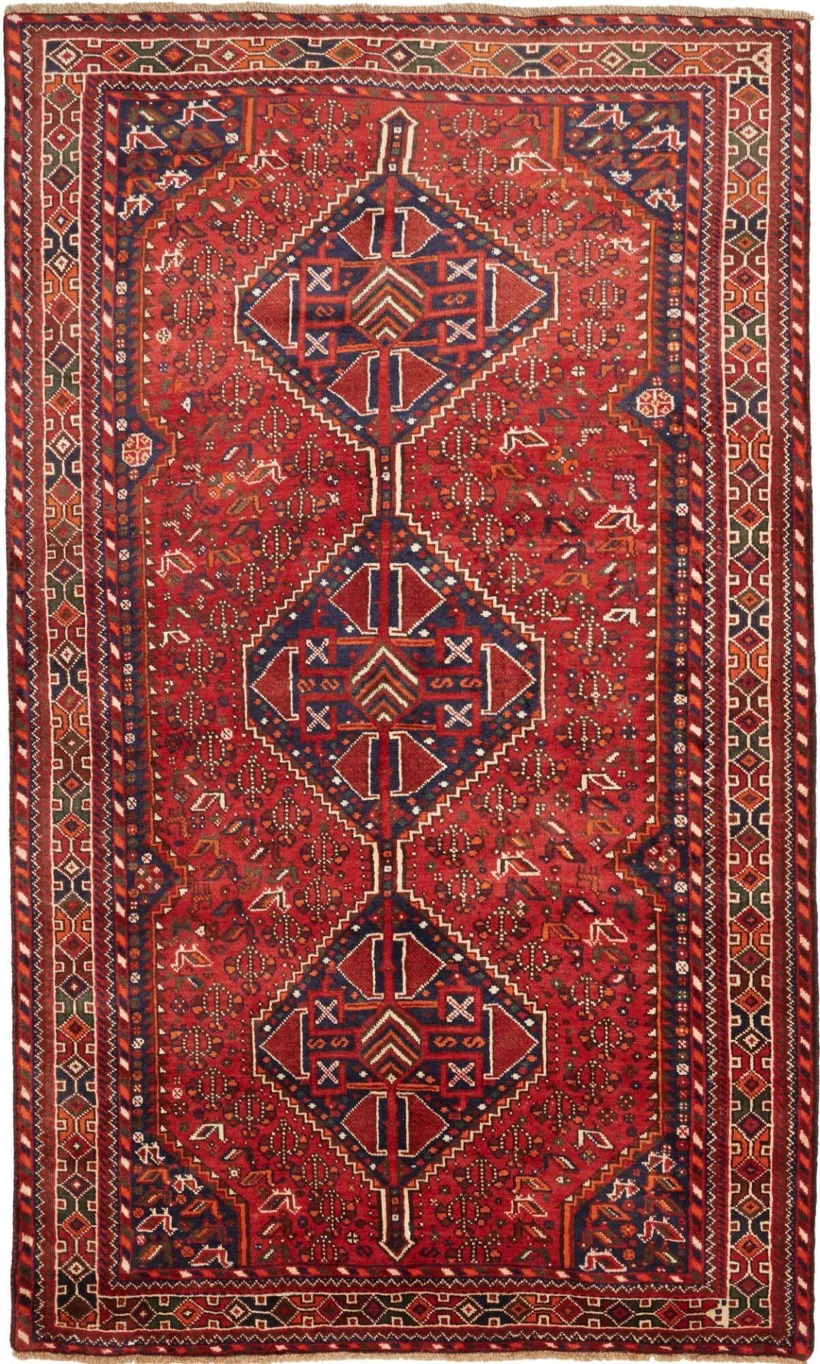 Hand-Knotted Wool Qashqai Persian Rug, 158 × 259 cm