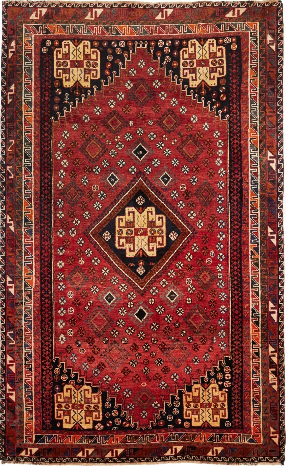 gashghai-teppich-163-x-260-cm-handgeknupft-schurwolle-bunt Hand-Knotted Wool Qashqai Persian Rug, 163 × 260 cm