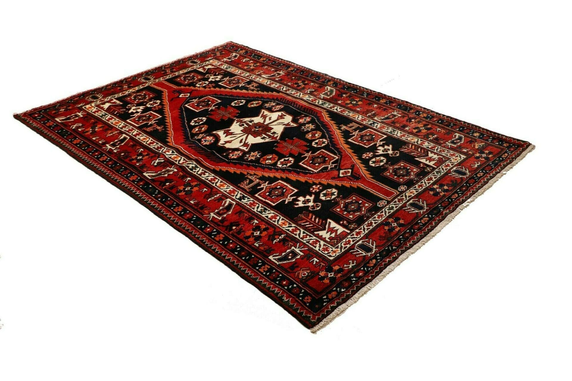 Hamadan Herati Persian Rug — hand-knotted, 155 × 216 cm, Wool