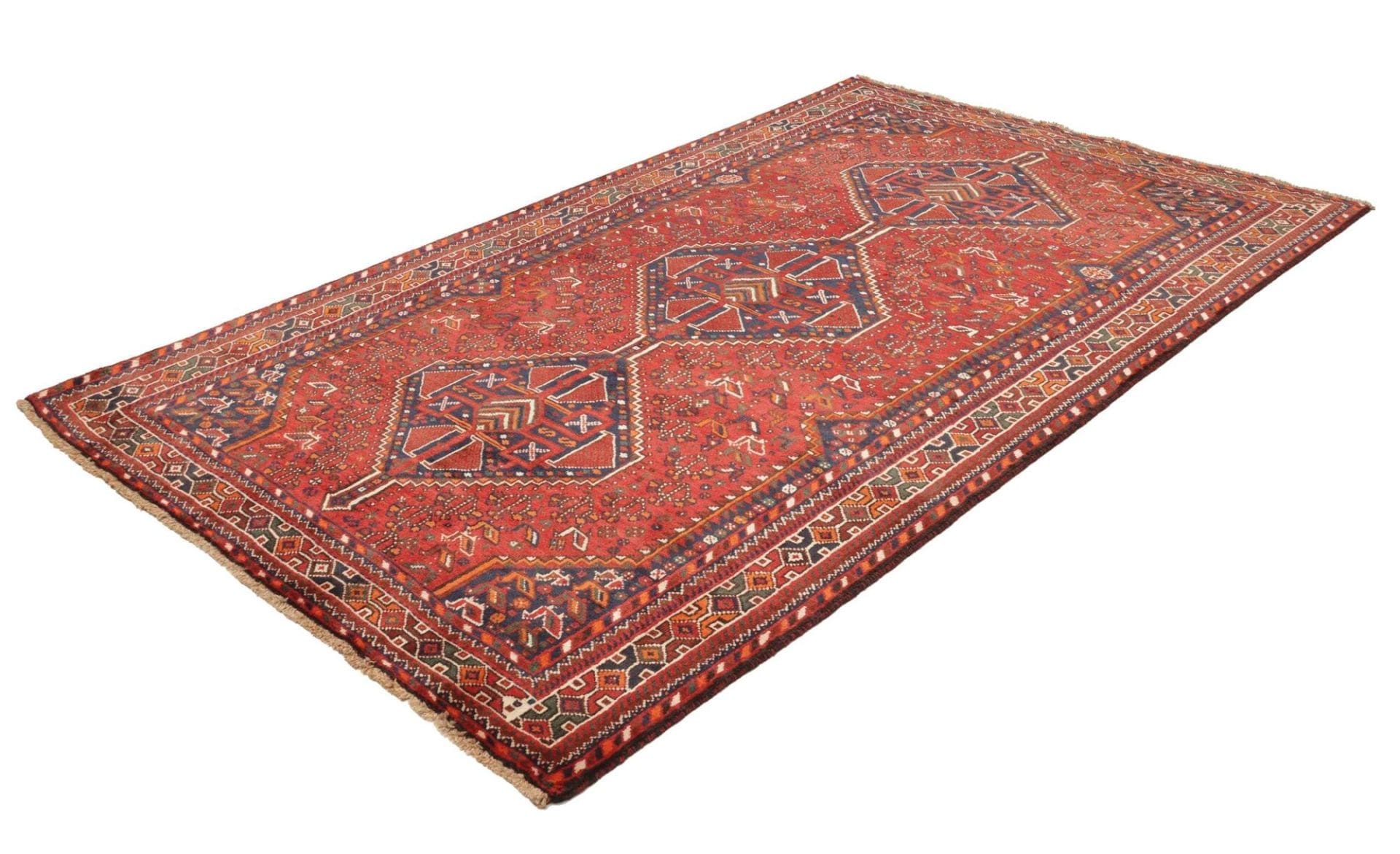 Hand-Knotted Wool Qashqai Persian Rug, 158 × 259 cm