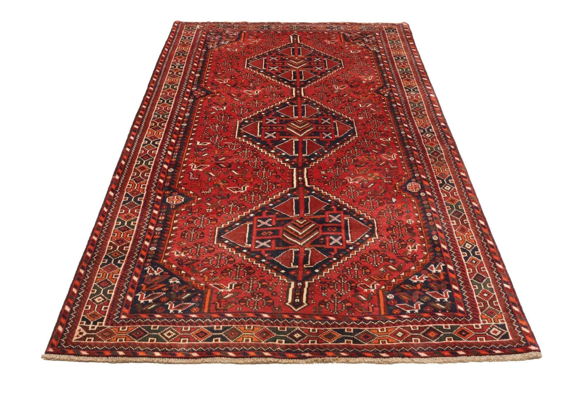Hand-Knotted Wool Qashqai Persian Rug, 158 × 259 cm