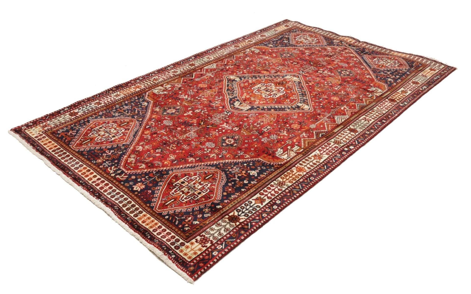 Shiraz Persian Rug — hand-knotted, 163 × 258 cm, Wool