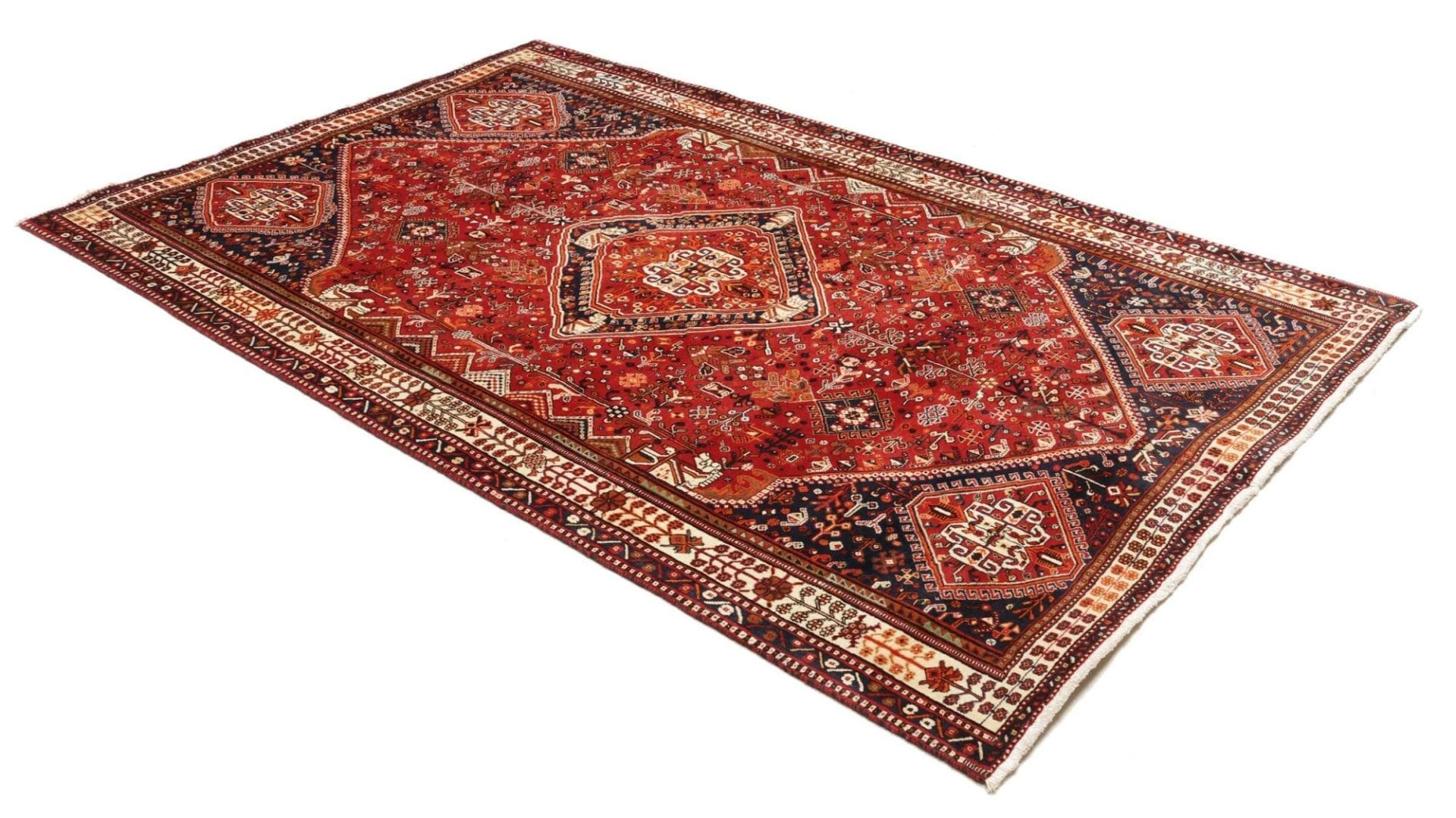 Shiraz Persian Rug — hand-knotted, 163 × 258 cm, Wool
