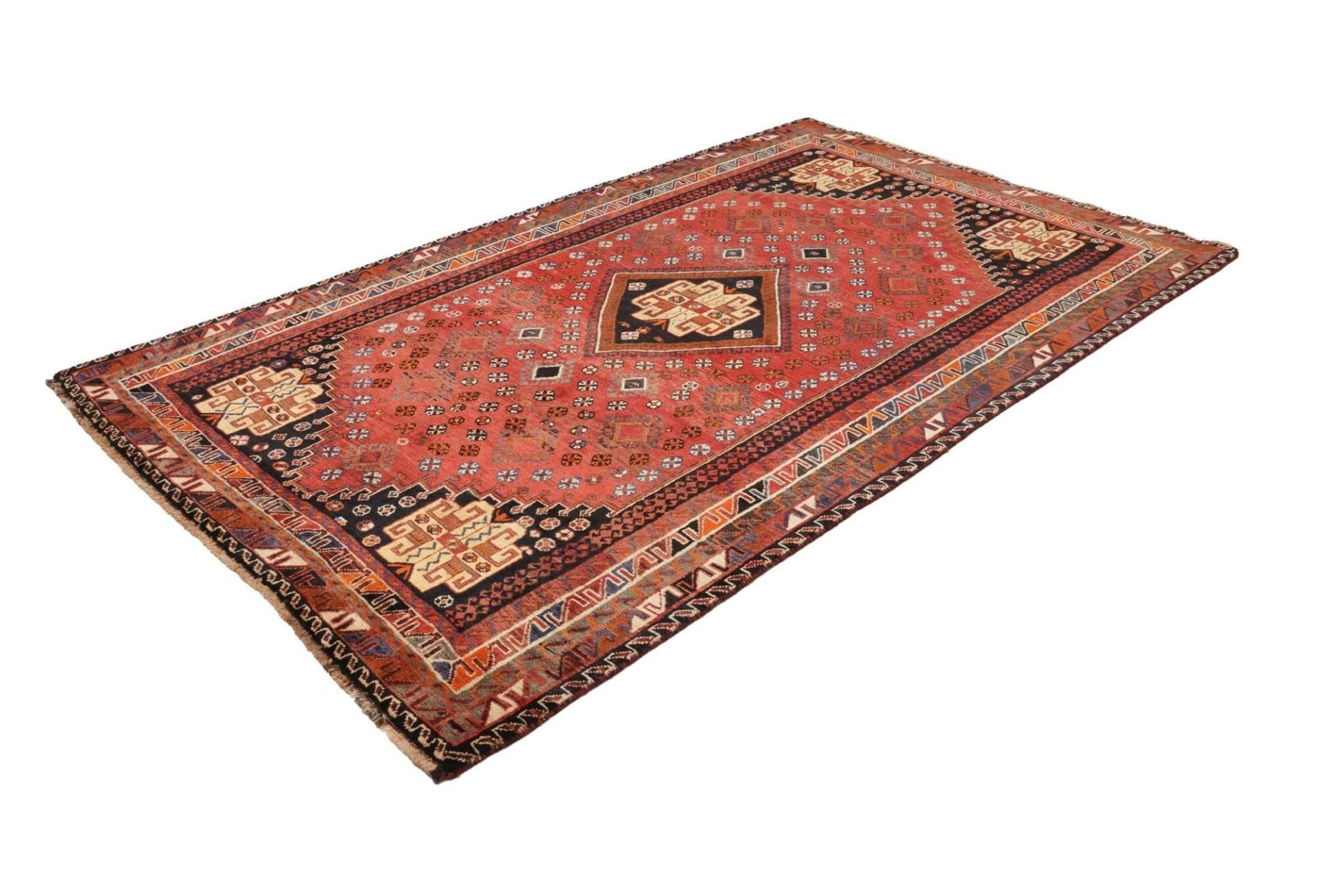 gashghai-teppich-163-x-260-cm-handgeknupft-schurwolle-bunt-1 Hand-Knotted Wool Qashqai Persian Rug, 163 × 260 cm