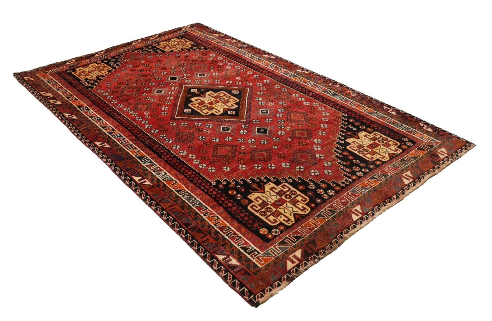 gashghai-teppich-163-x-260-cm-handgeknupft-schurwolle-bunt-2 Hand-Knotted Wool Qashqai Persian Rug, 163 × 260 cm