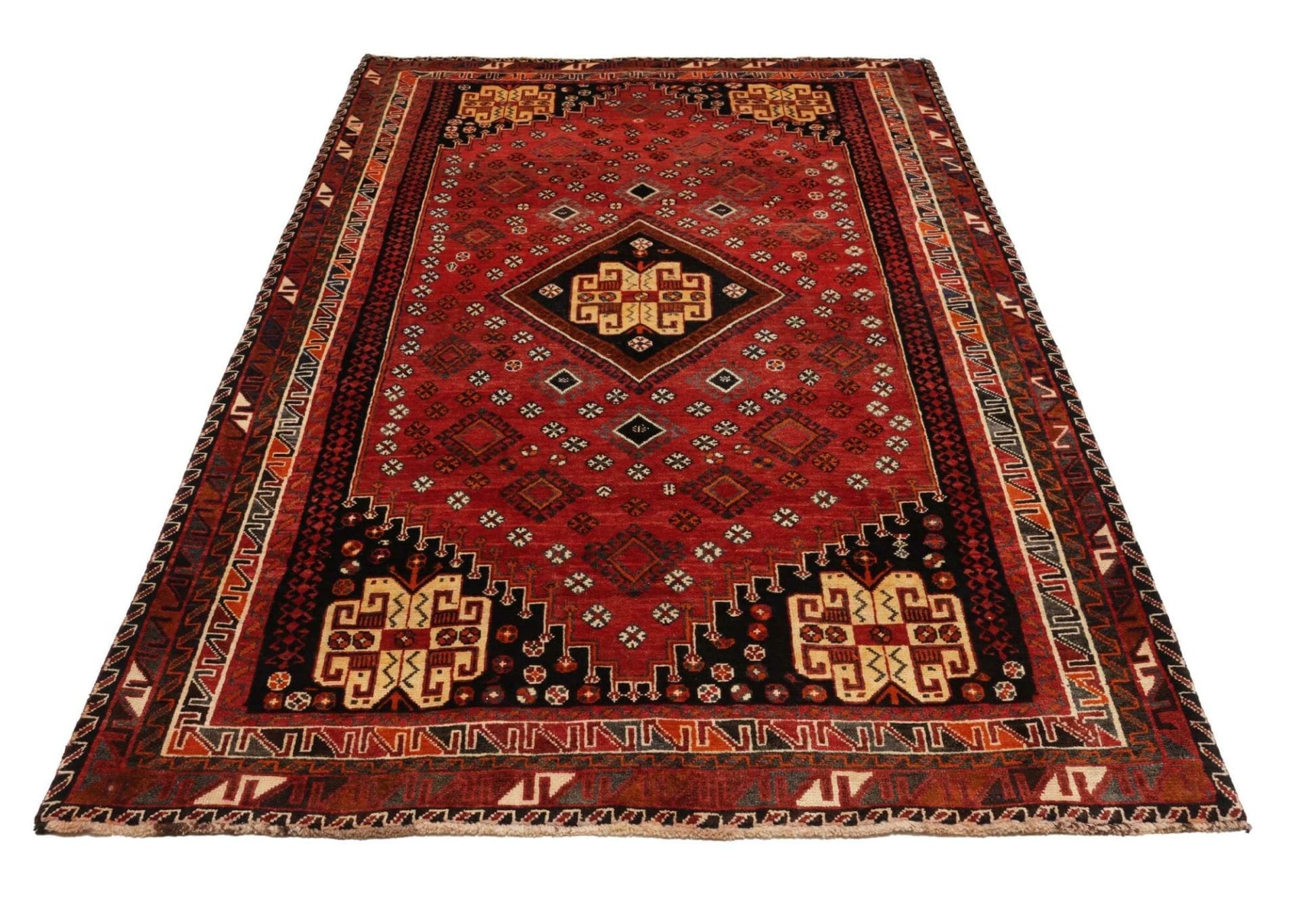 gashghai-teppich-163-x-260-cm-handgeknupft-schurwolle-bunt-3 Hand-Knotted Wool Qashqai Persian Rug, 163 × 260 cm