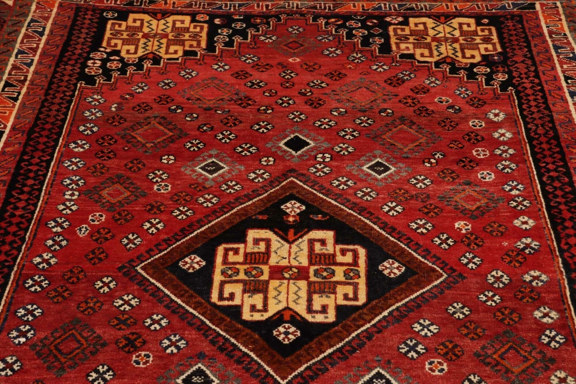gashghai-teppich-163-x-260-cm-handgeknupft-schurwolle-bunt-7 Hand-Knotted Wool Qashqai Persian Rug, 163 × 260 cm