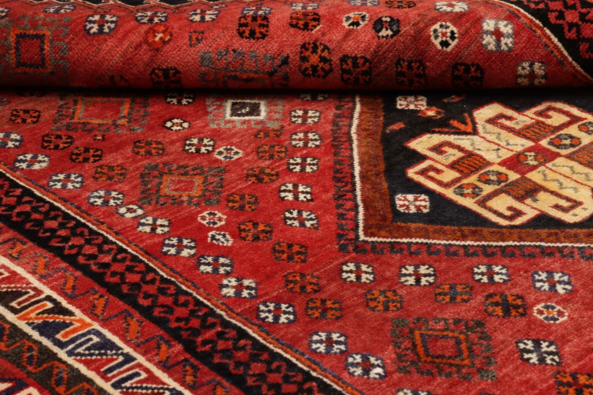 gashghai-teppich-163-x-260-cm-handgeknupft-schurwolle-bunt-9 Hand-Knotted Wool Qashqai Persian Rug, 163 × 260 cm