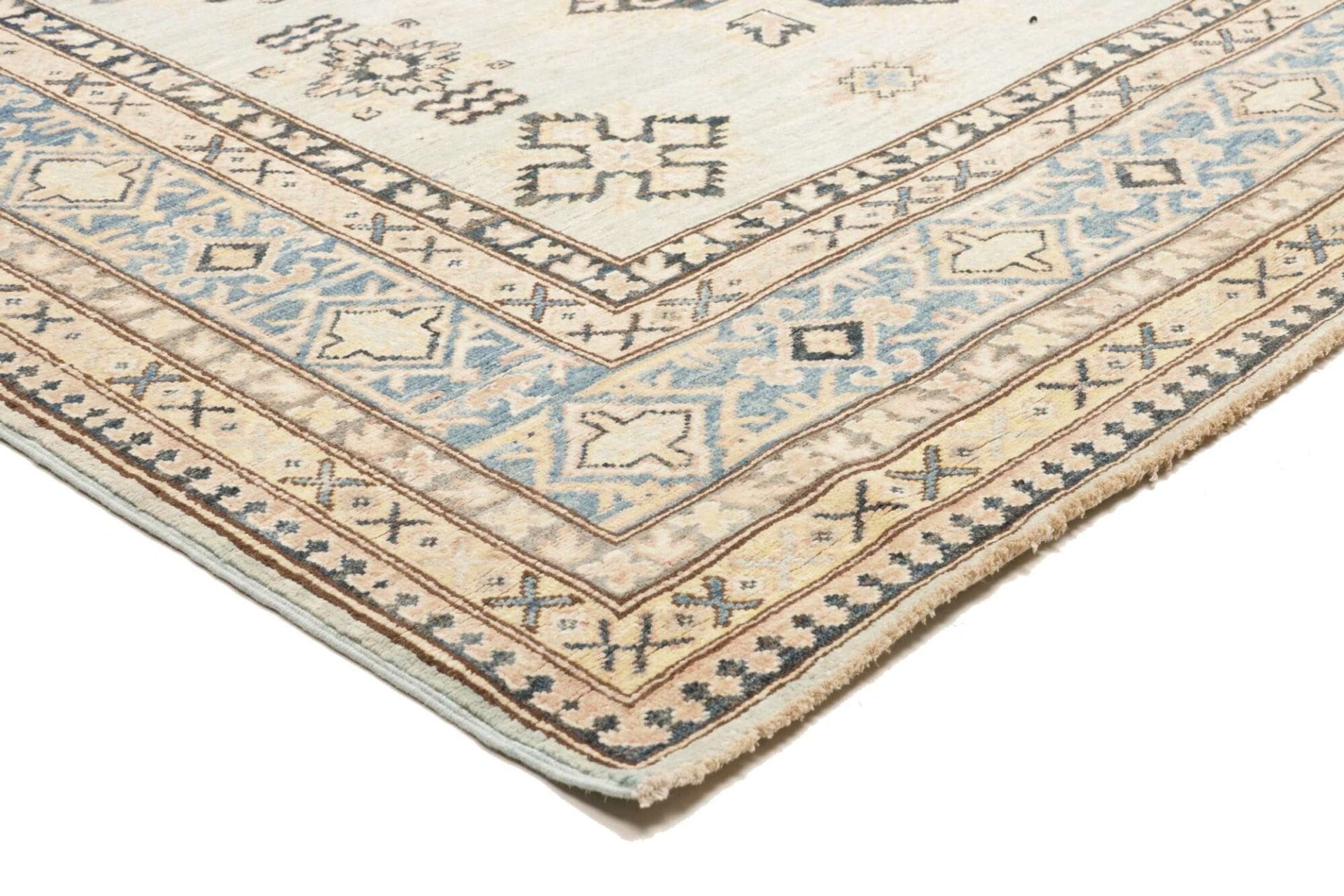kazak-teppich-168-x-247-cm-handgeknupft-geometrische-muster-orientteppich-4 Kazak Pakistani Rug — hand-knotted, 168 × 247 cm, Wool