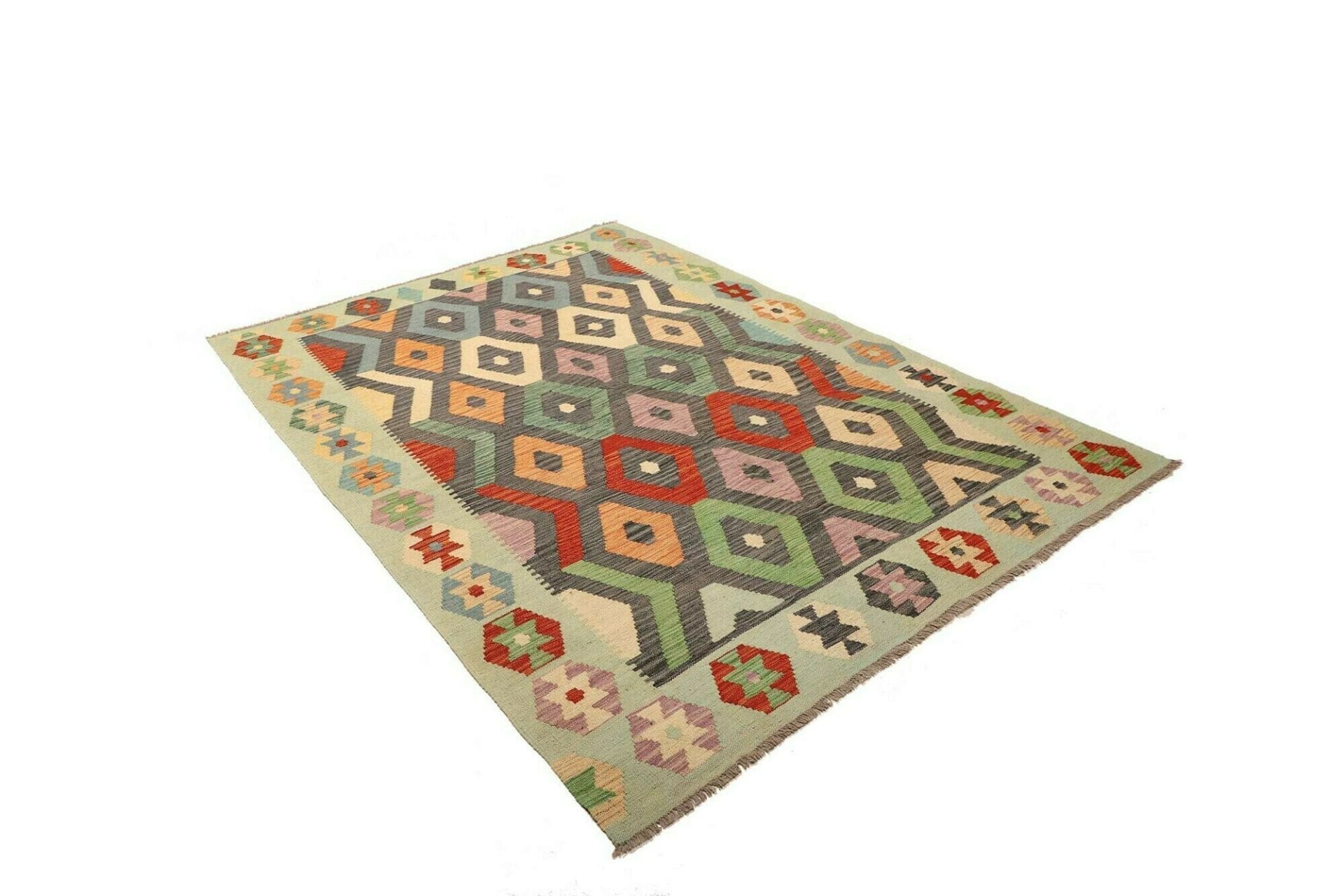 Kilim Pakistani Rug 173 × 244 cm, Wool, hand-woven