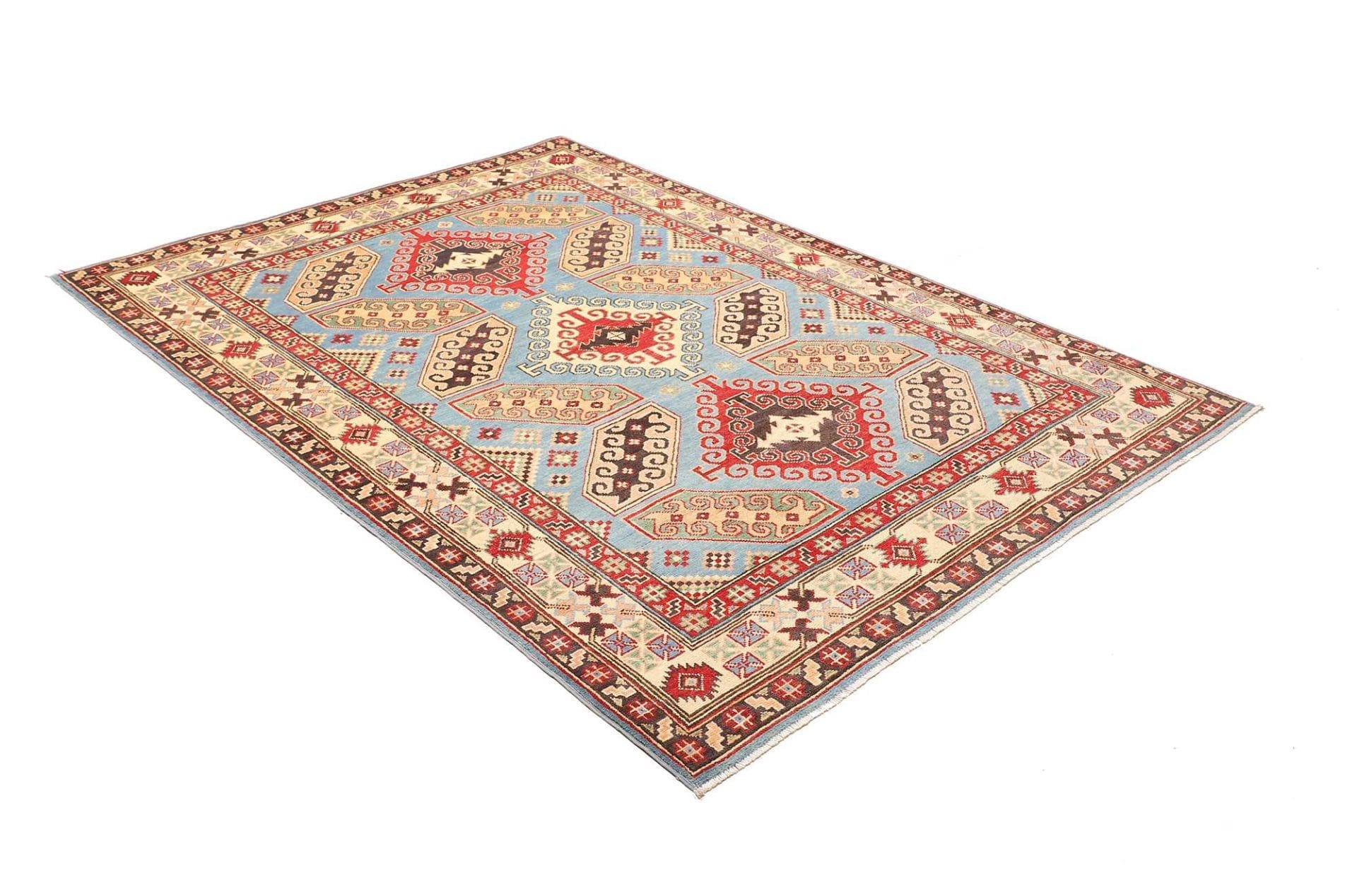 kazak-orientteppich-153-x-212cm-geometrische-muster-handgeknupft-2 Kazak Pakistani Rug — hand-knotted, 153 × 212 cm, Wool