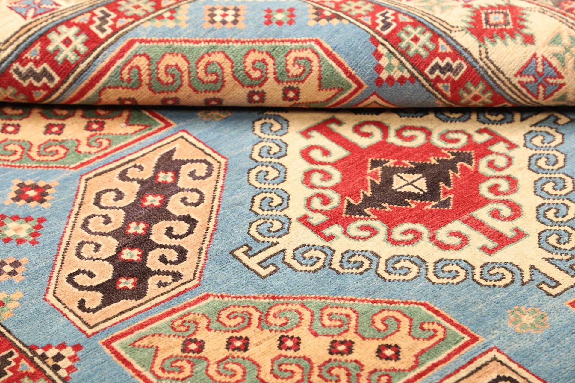 kazak-orientteppich-153-x-212cm-geometrische-muster-handgeknupft-9 Kazak Pakistani Rug — hand-knotted, 153 × 212 cm, Wool