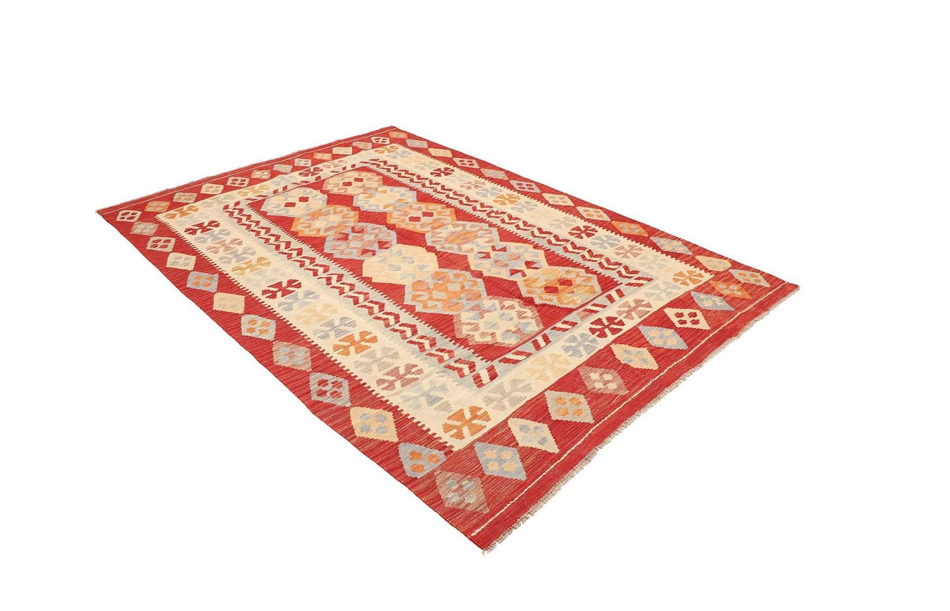 kelim-teppich-173-x-242-cm-handgewebt-rustikales-flair-wolle-2 Hand-Woven Wool Kilim Pakistani Rug, 173 × 242 cm