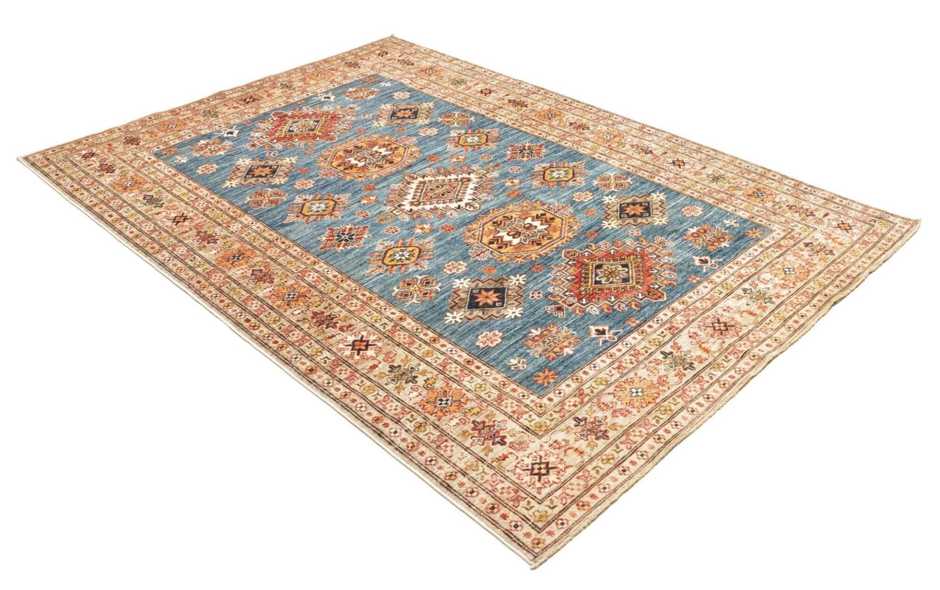 kazak-teppich-177-x-248-cm-handgeknupft-geometrisches-muster-2 Kazak Pakistani Rug 177 × 248 cm, Wool, hand-knotted