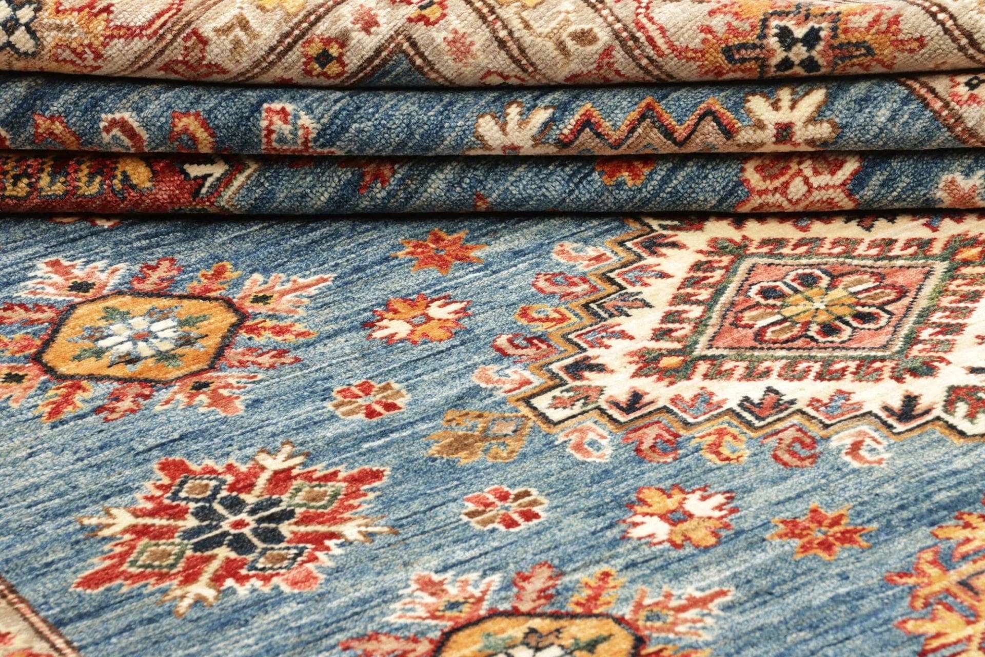 kazak-teppich-177-x-248-cm-handgeknupft-geometrisches-muster-9 Kazak Pakistani Rug 177 × 248 cm, Wool, hand-knotted