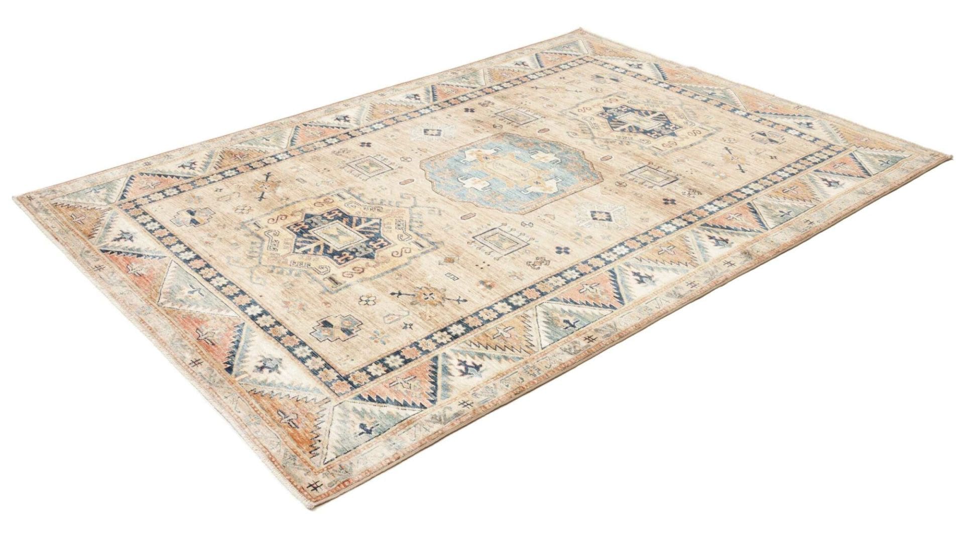 kazak-teppich-171-x-238-cm-schurwolle-geometrische-muster-handgeknupft-1 Hand-Knotted Wool Kazak Pakistani Rug, 171 × 238 cm