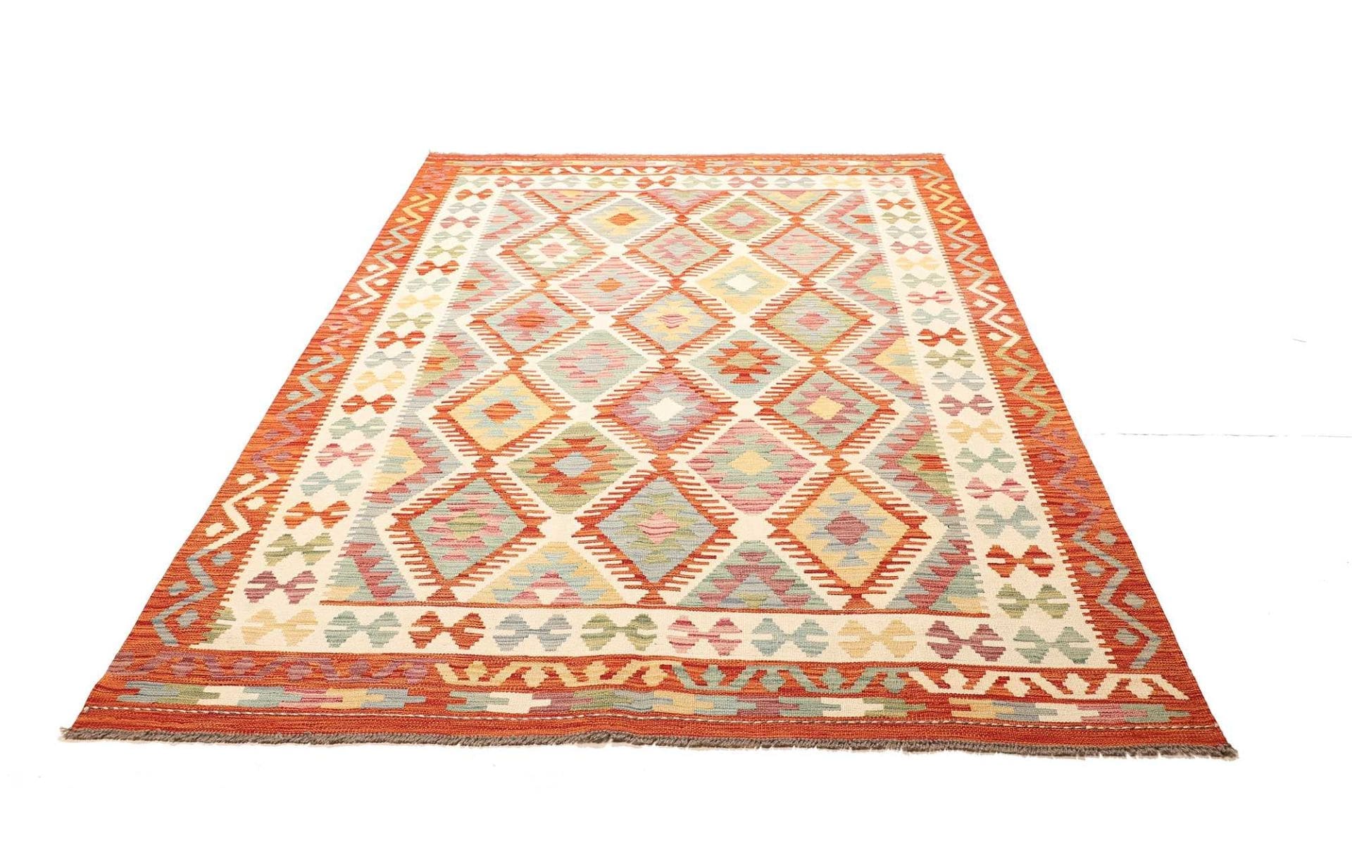 Kilim Pakistani Rug 168 × 243 cm, Wool, hand-woven