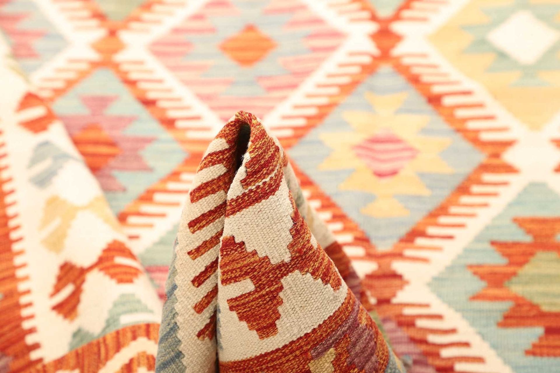 Kilim Pakistani Rug 168 × 243 cm, Wool, hand-woven
