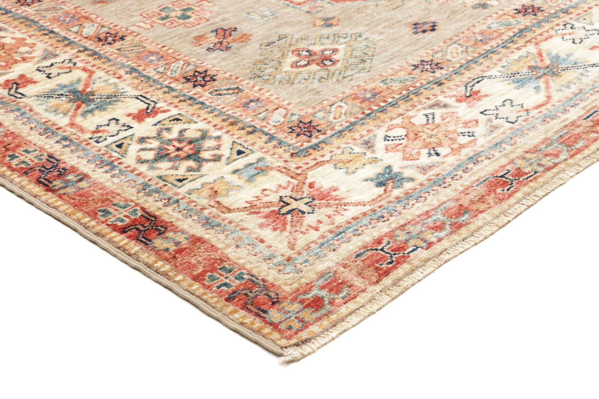 kazak-teppich-165-x-235-cm-mit-geometrischem-muster-handgeknupft-4 Hand-Knotted Wool Kazak Pakistani Rug, 165 × 235 cm