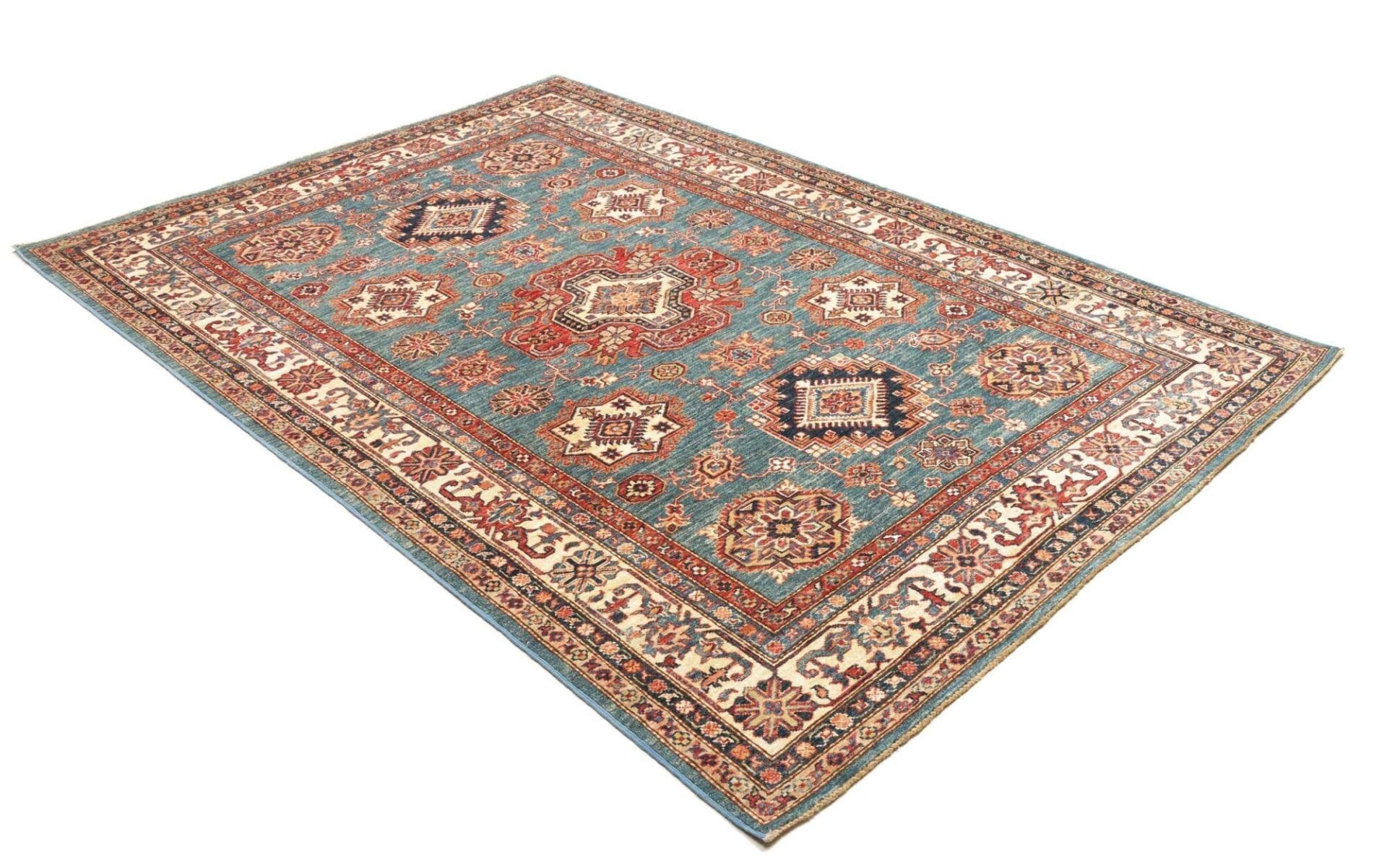 kazak-teppich-169-x-238-cm-handgeknupft-geometrisches-muster-wolle-2 Kazak Pakistani Rug — hand-knotted, 169 × 238 cm, Wool