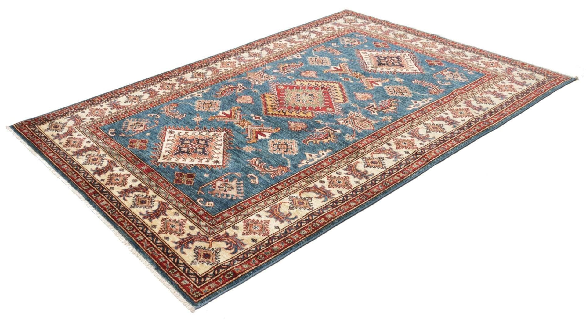Hand-Knotted Wool Kazak Pakistani Rug, 175 × 243 cm