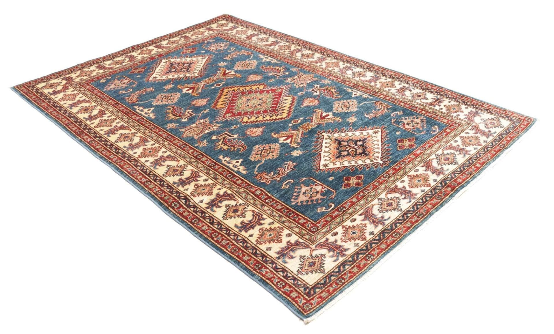 Hand-Knotted Wool Kazak Pakistani Rug, 175 × 243 cm