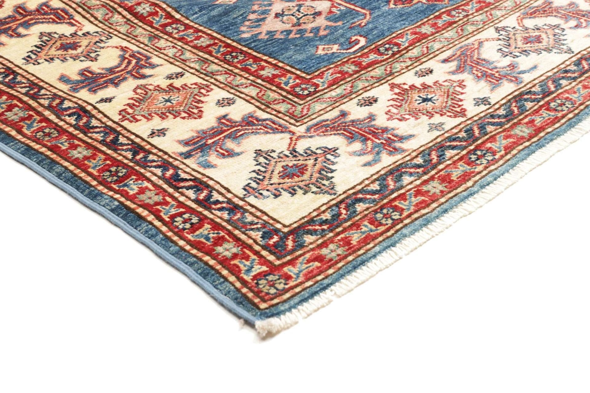 Hand-Knotted Wool Kazak Pakistani Rug, 175 × 243 cm