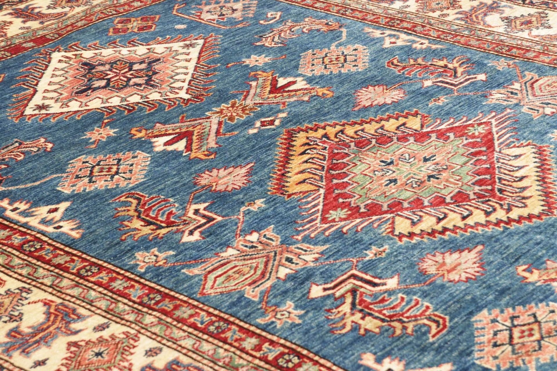 Hand-Knotted Wool Kazak Pakistani Rug, 175 × 243 cm
