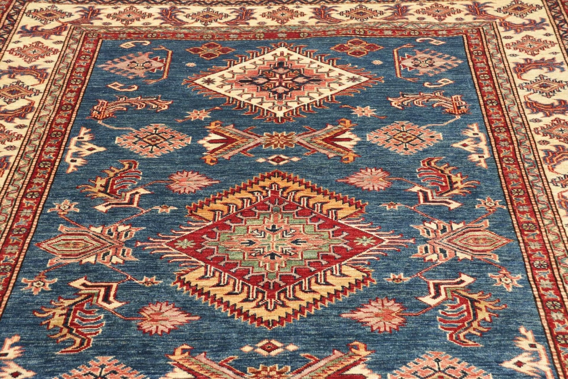 Hand-Knotted Wool Kazak Pakistani Rug, 175 × 243 cm