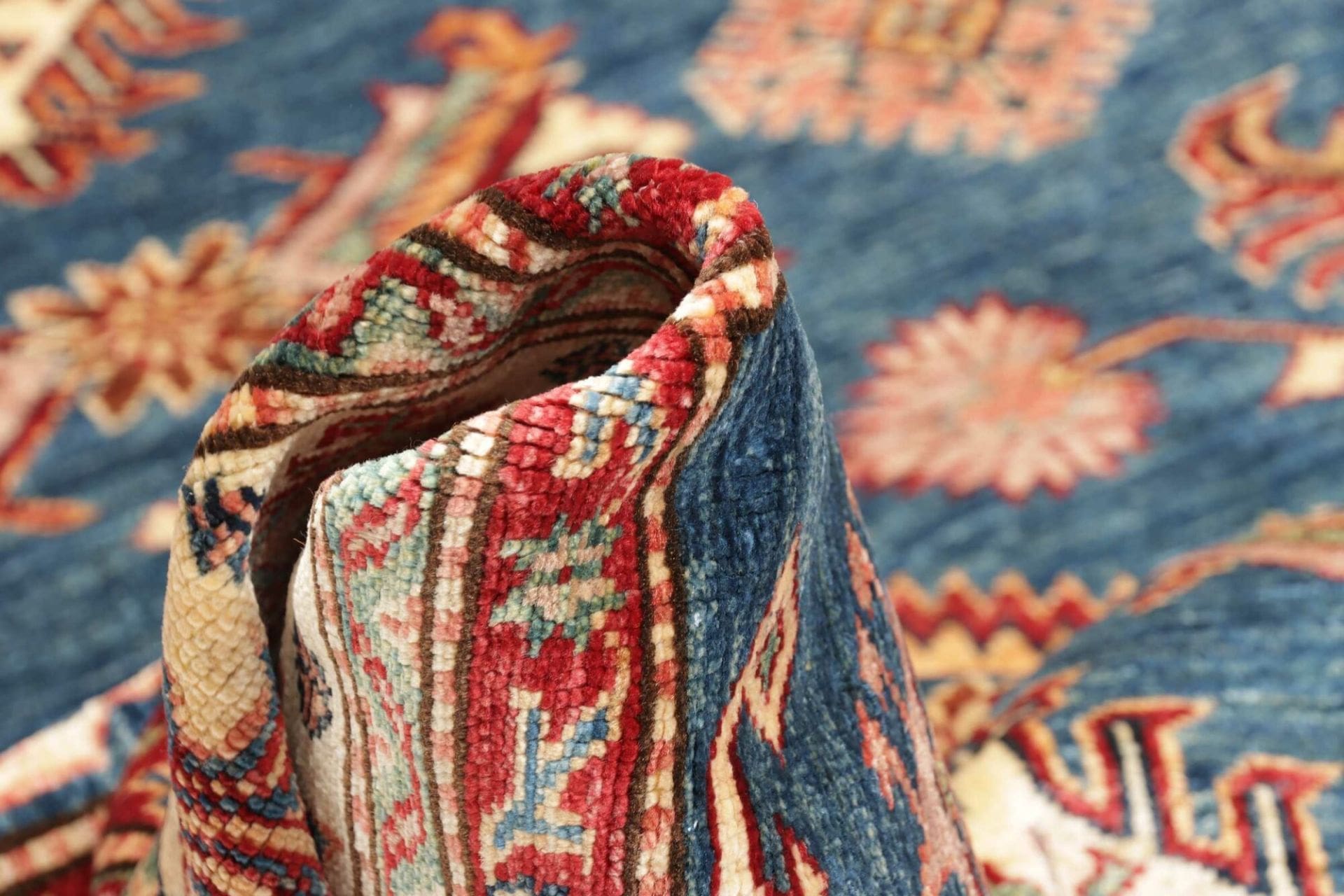 Hand-Knotted Wool Kazak Pakistani Rug, 175 × 243 cm