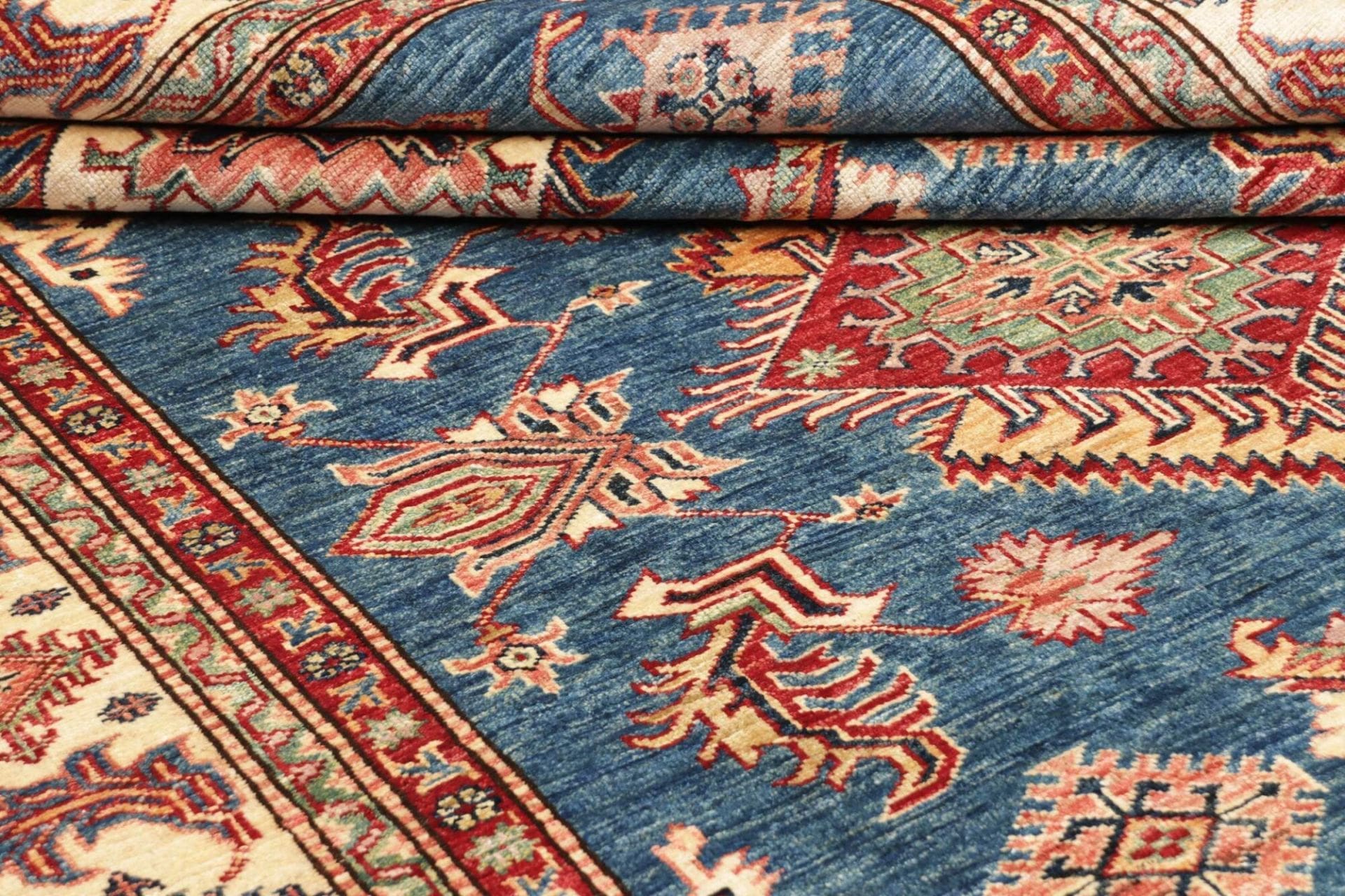 Hand-Knotted Wool Kazak Pakistani Rug, 175 × 243 cm