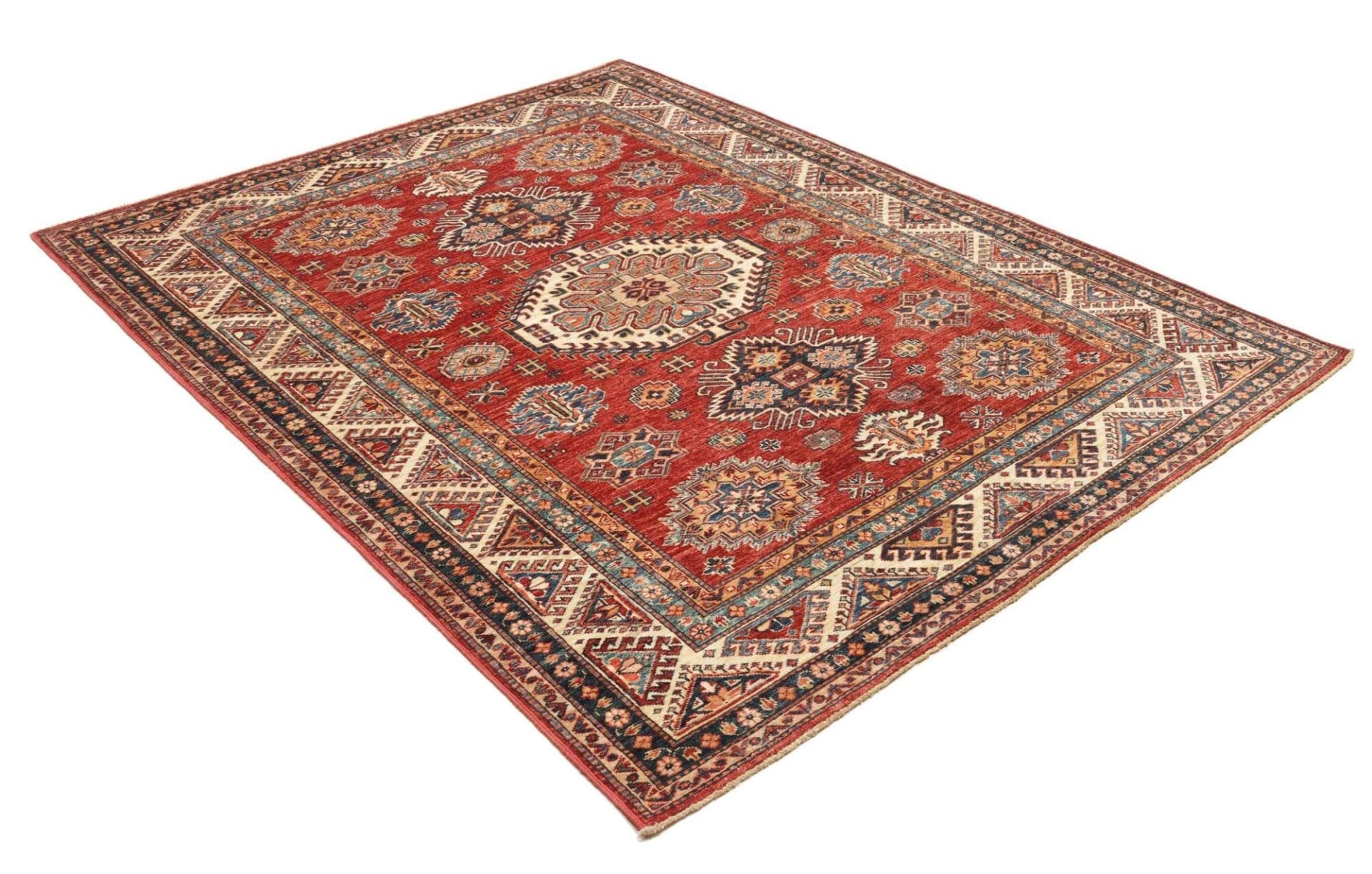 Hand-Knotted Wool Kazak Pakistani Rug, 171 × 222 cm