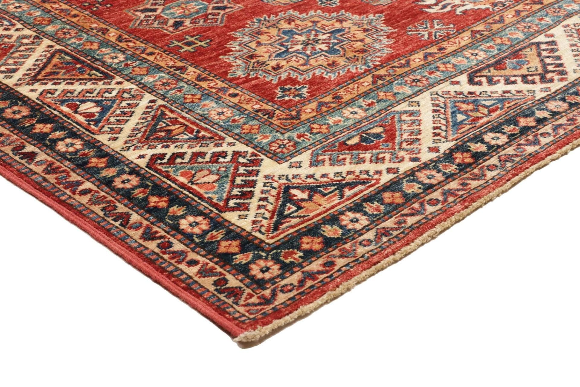 Hand-Knotted Wool Kazak Pakistani Rug, 171 × 222 cm