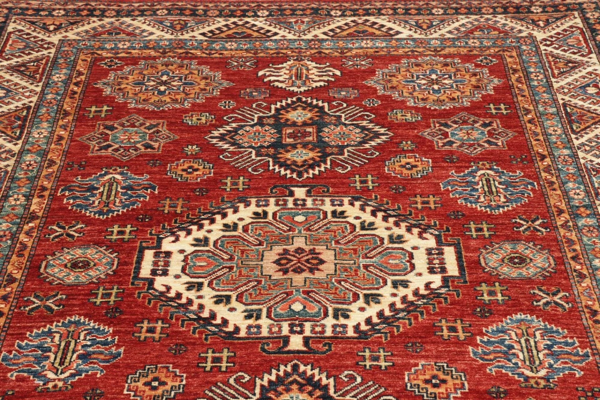 Hand-Knotted Wool Kazak Pakistani Rug, 171 × 222 cm