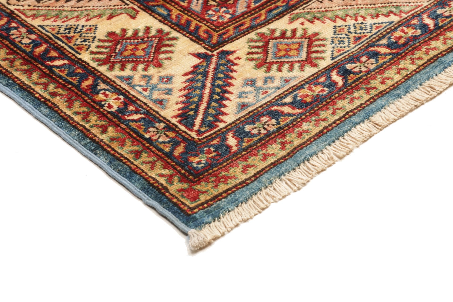 Hand-Knotted Wool Kazak Pakistani Rug, 156 × 208 cm
