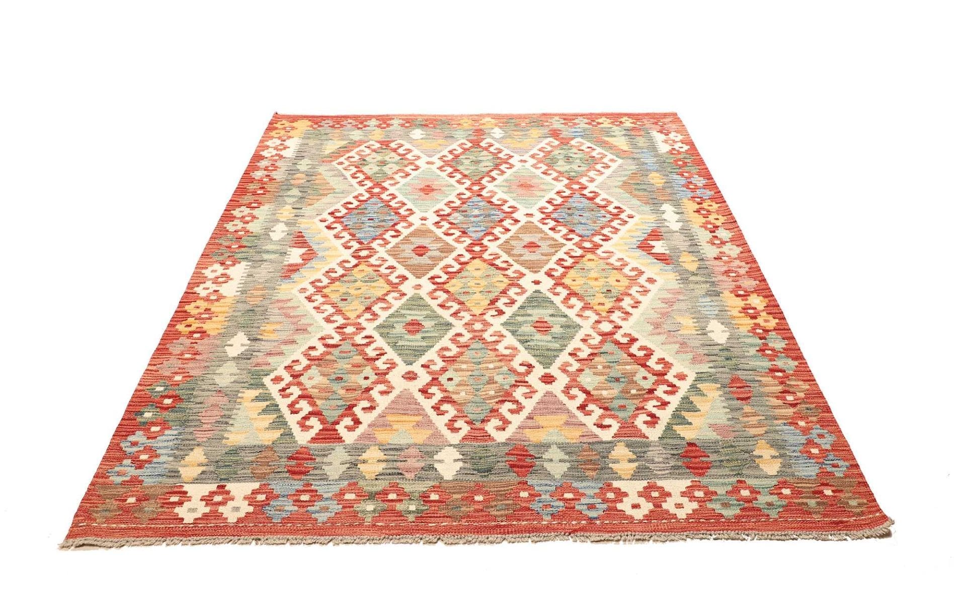 Hand-Woven Wool Kilim Pakistani Rug, 160 × 200 cm