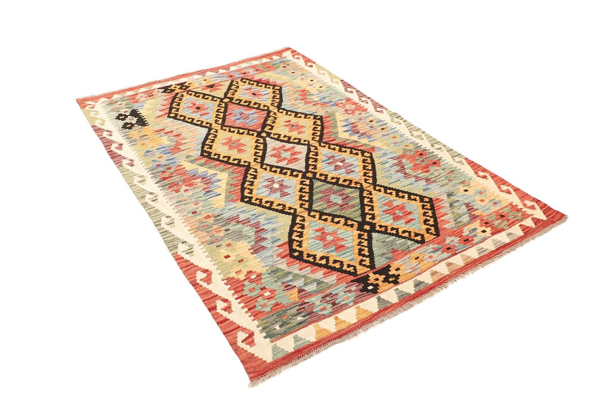 Hand-Woven Wool Kilim Pakistani Rug, 124 × 176 cm