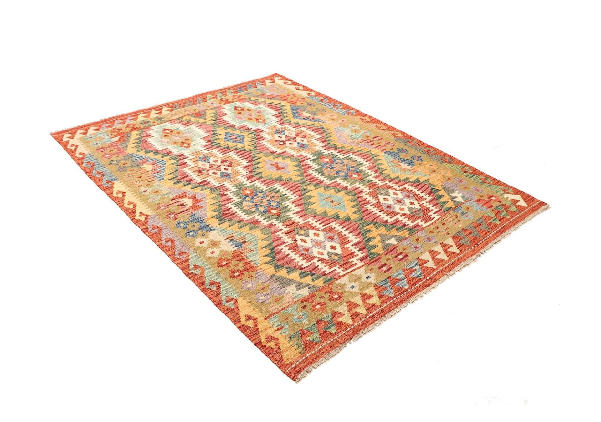 Hand-Woven Wool Kilim Pakistani Rug, 148 × 194 cm
