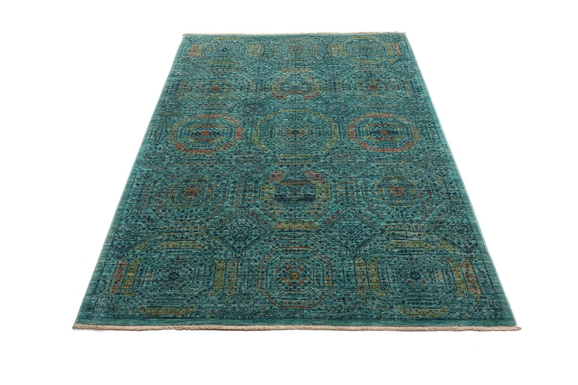 Hand-Knotted Wool Mamluk Pakistani Rug, 127 × 187 cm
