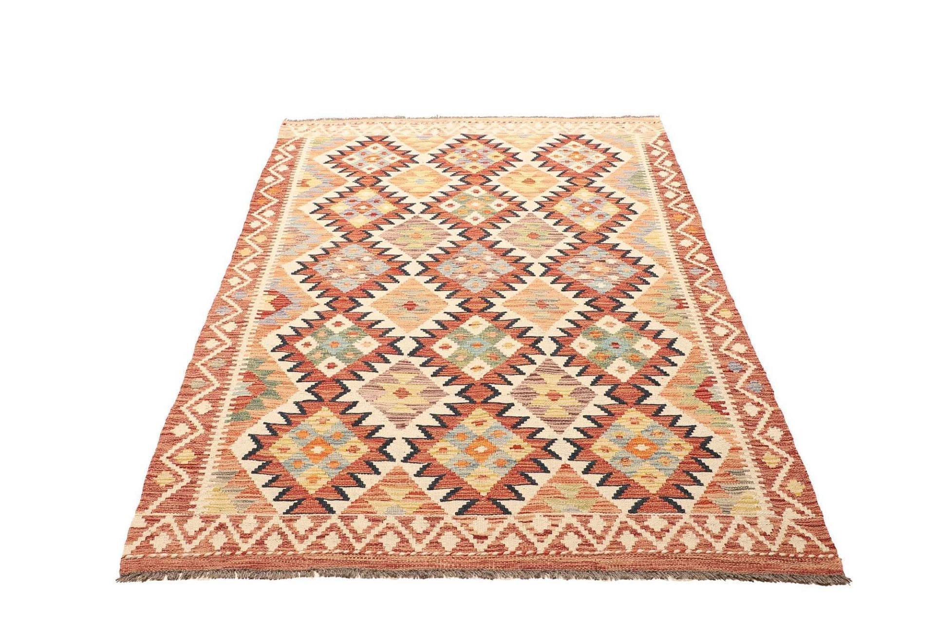 handgewebter-kelim-teppich-123-x-188cm-aus-schurwolle-rustikal-1 Hand-Woven Wool Kilim Pakistani Rug, 123 × 188 cm